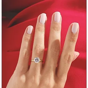 Sparkling 2 Ct Solitaire Ring | 14k Yellow‎ Gold Plated 925 Silver thumbnail 4