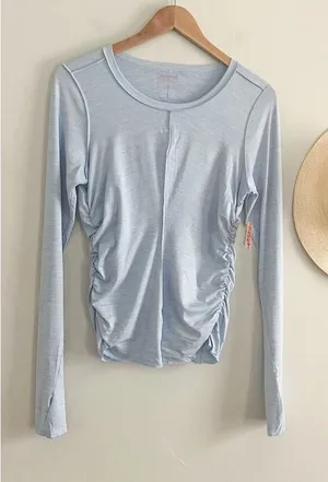 FP Movement x Hatch Right On Run Blue Maternity Top Sz M thumbnail 1