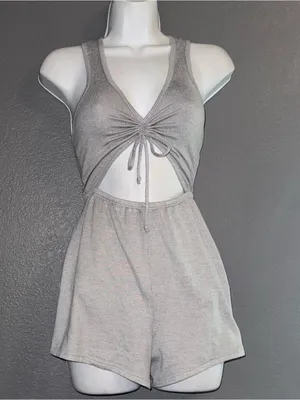 Gilly Hicks Vintage Grey Sexy Cut Out Romper Jumspuit Outfit Womens XS - Small thumbnail 4