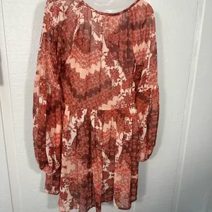 Show Me Your MuMu Red and Pink Floral Tunic Dress Size Small EUC thumbnail 6