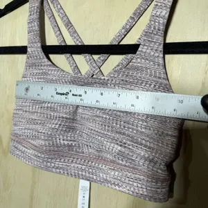 Lululemon Sports Bra Size 2 Strappy Criss Cross Pink‎ Gray Yoga Athletic thumbnail 3