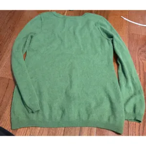LOFT Sweater Cashmere V-Neck Green Luxury Soft Knit XL‎ thumbnail 5