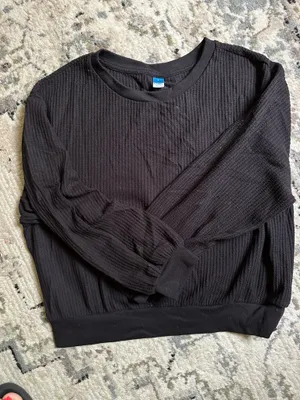 Old Navy Black Thermal Long Sleeve thumbnail 3