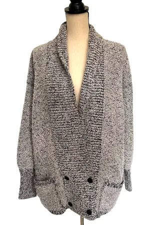 Vtg Y2K Side Effects Marled Cardigan Womens Sweater Sz M Chunky Knit Grandpa thumbnail 1