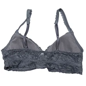 Aerie Lace Bralette V-Neck Stretch Bra Top Women's Size Small Dark Green thumbnail 2