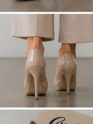 Candie’s Nude Patent Platform Peep Toe Heels Size 9 Classic Pumps thumbnail 4