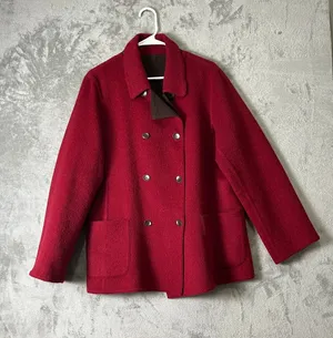 J.Jill Reversible Wool Alpaca Blend Jacket Cottagecore Equestrian Heritage Large Brown thumbnail 1