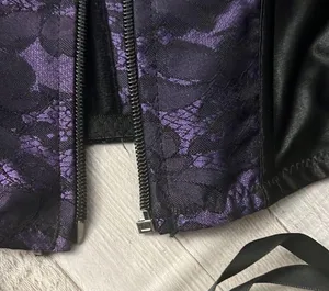 Corset style top purple/black damage zipper M thumbnail 4