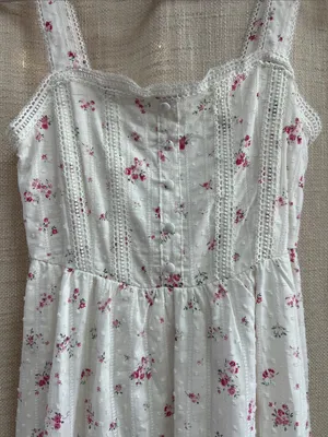 Floral Stripe Clip Dot Sleeveless Maxi Dress Medium thumbnail 7