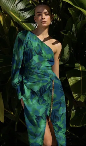 Runaway The Label Calista Green Midi Dress Size 12 NWT thumbnail 4