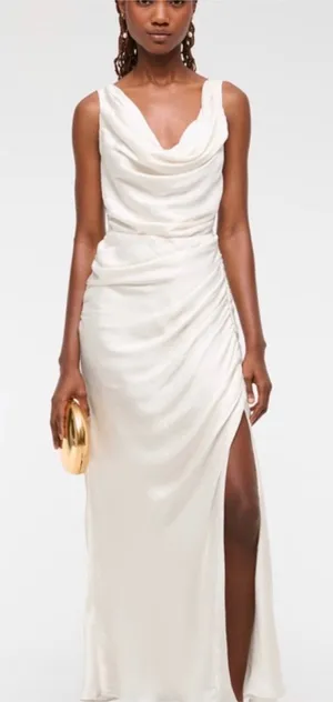 NWT Abercrombie & Fitch Cowl Neck Draped Maxi Dress Sz S thumbnail 1