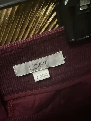 Loft Burgundy Maroon Corduroy Mini Skirt Pockets Zip Size 2 thumbnail 3