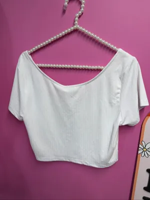 NWT Tiger Mist arti White Scoop-Neck Crop Top thumbnail 3