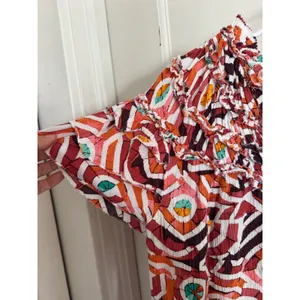 Anthropologie Maeve Short-Sleeve‎ Ruffle Yoke Colorful Blouse size xs thumbnail 5