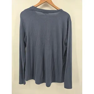 Banana Republic Long Sleeve Tee Women XL Blue Crew‎ Neck Basic Soft Knit Top thumbnail 4
