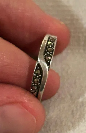 Ring band 925 sterling silver unique cute size 8 thumbnail 2