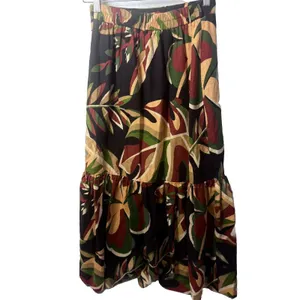 House of Harlow 1960 Skirt Womens XS Floral Print Midi Tiered Linen Coconut Girl thumbnail 2
