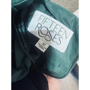 Fifteen Roses Green Satin Formal Dress tulle short full flare skirt prom sz 10 thumbnail 8