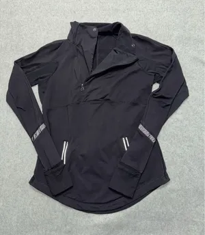 Lululemon Womens Run Reflect 1/2 Zip Pullover Black Stretch Jacket Size 10 thumbnail 1