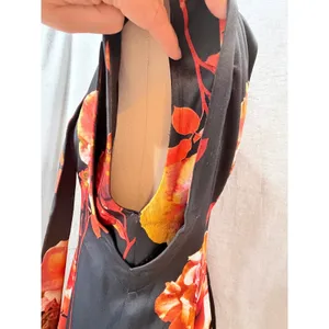 Karen‎ Millen Rose Floral High Neck Bow Back Double Sleeve Maxi Midi Dress US 8 thumbnail 12