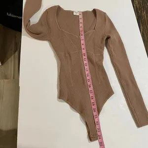 Abercrombie & Fitch XS Brown Ribbed Long Sleeve Bodysuit Square Neck thumbnail 5