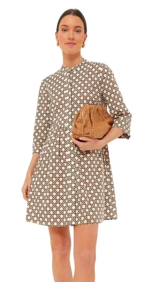 Tuckernuck Ready For Rattan Mini Dress Neutral Tunic Button Up Size Small thumbnail 1