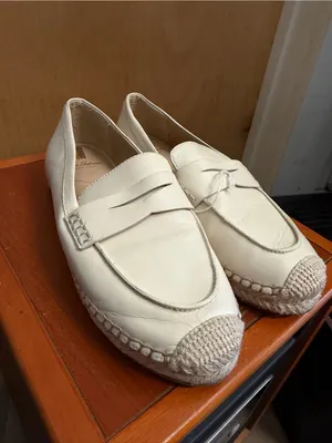 Sam Edelman Women’s Cream Leather Espadrille Loafers. Size: US 8 thumbnail 3