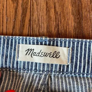 Madewell 9”mid rise piper striped skinny jeans 32 thumbnail 7
