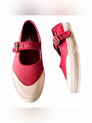 NEW VANS Leather Mary Jane Shoe Bordeaux / Red / Burgundy M-6.5 W -8 thumbnail 8
