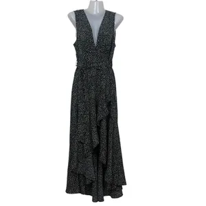Lulus Women's M NWT Black Flowy Floral Ditsy‎ Sleeveless High-Low Maxi Dress thumbnail 2
