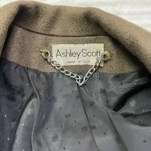 VTG ASHLEY SCOTT Women's Olive Green Wool Blend Long Winter Coat Jacket Medium M thumbnail 4