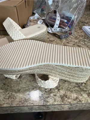 Woven Cream Platform Sandals for Women - Elevated Casual Style thumbnail 6