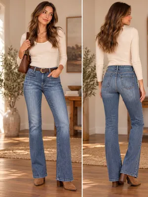 Banana Republic Size 8 Bootcut Jeans Mid Rise Stretch Medium Wash Y2K Denim thumbnail 2