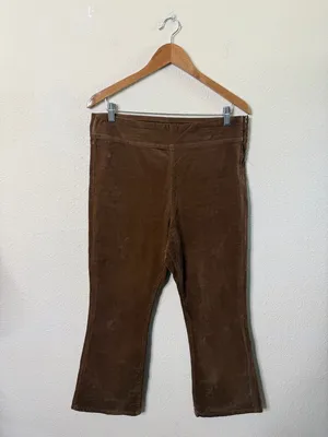 Free People In‎ My Feelings Cropped Bootcut Cord Pant in Chocolate Brown Size L thumbnail 6
