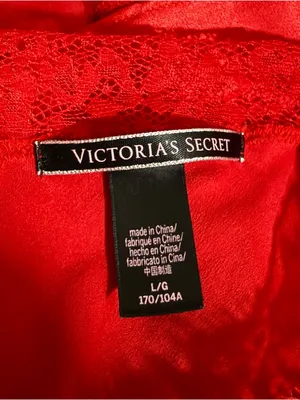 Victoria's Secret Red Satin & Floral Lace Trim Cami Top - Large thumbnail 3