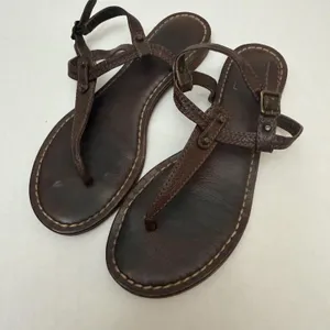 Frye Leather Thong Sandals Shoes Womens Size 6 Brown Buckle Adjustable Strap thumbnail 8