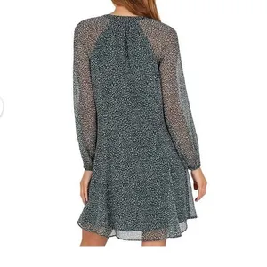 Joie Limited Edition Balloon Long Sleeve Green Flowy Chiffon Fall Dress Xxl thumbnail 2
