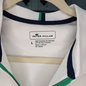 Peter Millar Pullover L White Quarter Zip Golf Tennis thumbnail 3