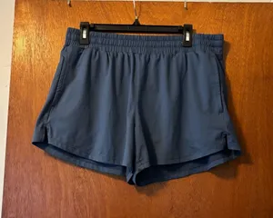 Women's Blue Athletic Shorts - Comfortable Everyday Activewear thumbnail 1