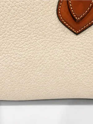 Vintage Dooney Bourke Cream/ British Tan Shoulder Satchel Bag Purse Y2K Leather thumbnail 6