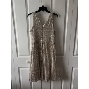 Draper James Silver Sequin Dress Size 10 Sleeveless New without Tags thumbnail 4