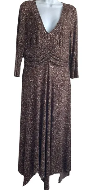 VTG Robbie Bee Maxi Dress Women 10 High Ruched‎ Waist Ditsy Print Modest Retro thumbnail 1