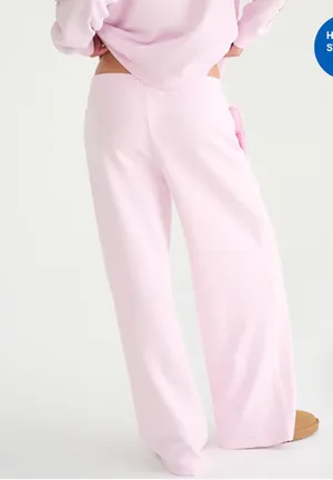 Deja for Aeropostale Pink Low-Rise Wide-Leg Sweatpants thumbnail 4
