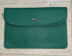 LOVEVOOK Green Synthetic Saffiano Leather Clutch Wristlet‎ No Handle 9.5x6.5" thumbnail 1