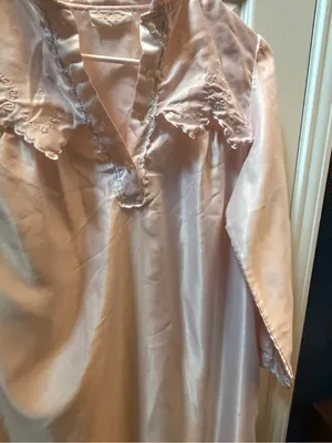 Barbizon Light Blush Long Nightgown with Lace Yoke thumbnail 2