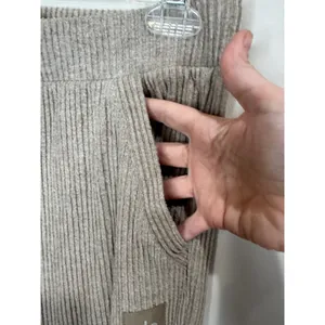 Alo Yoga Muse Ribbed Jogger Sweatpants Gravel Heather Sz S thumbnail 6
