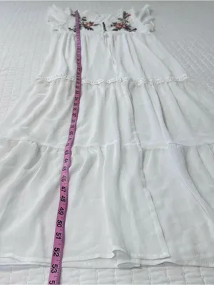 Xhilaration Women’s S White Embroidered Floral Swim Coverup/Cardigan Long Sheer thumbnail 4
