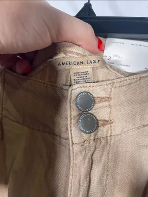 American Eagle Womens Khaki Tan High Rise Cargo Jogger Pant 2 New Tags thumbnail 4