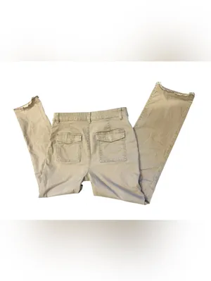LOFT Beige Ankle Cropped Button-Front Pants thumbnail 5