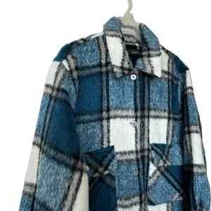 Zara Jacket Sz M Plaid Soft Cropped Shacket Classic thumbnail 9
